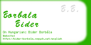 borbala bider business card
